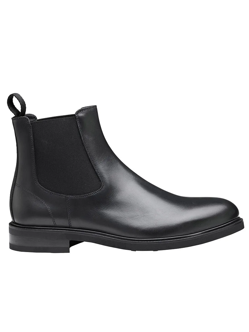J & M Collection Hartley Chelsea Boot in Black Italian Calfskin