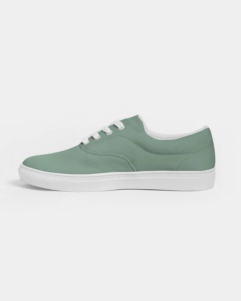Shaded Pale Pastel Green Gray Canvas Sneakers | Women's | C30M0Y30K30