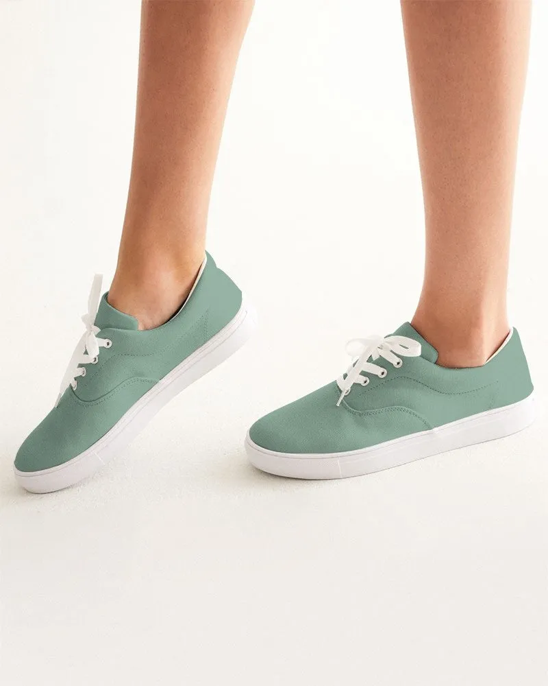 Shaded Pale Pastel Green Gray Canvas Sneakers | Women's | C30M0Y30K30