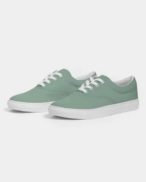 Shaded Pale Pastel Green Gray Canvas Sneakers | Women's | C30M0Y30K30