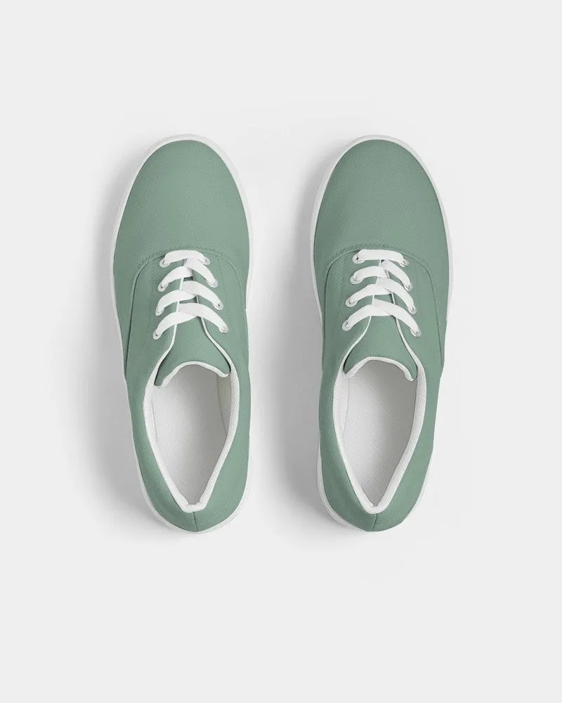 Shaded Pale Pastel Green Gray Canvas Sneakers | Women's | C30M0Y30K30