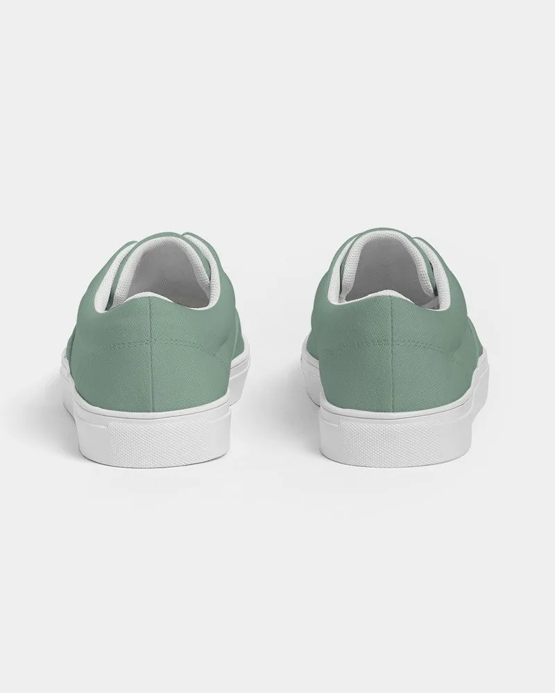Shaded Pale Pastel Green Gray Canvas Sneakers | Women's | C30M0Y30K30