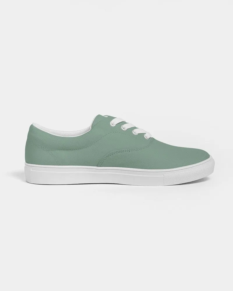Shaded Pale Pastel Green Gray Canvas Sneakers | Women's | C30M0Y30K30