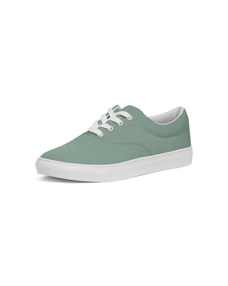 Shaded Pale Pastel Green Gray Canvas Sneakers | Women's | C30M0Y30K30