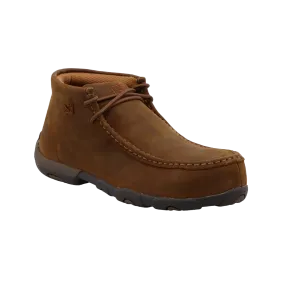 Twisted X® Ladies Work Chukka Driving Moc Distressed Saddle Brown Shoes WDMST01